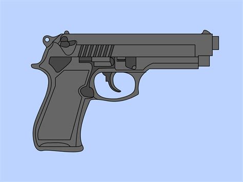 Pistol 9mm Drawing