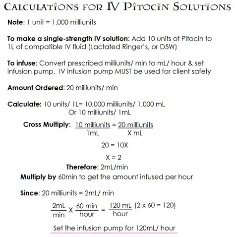 Pitocin Calculations