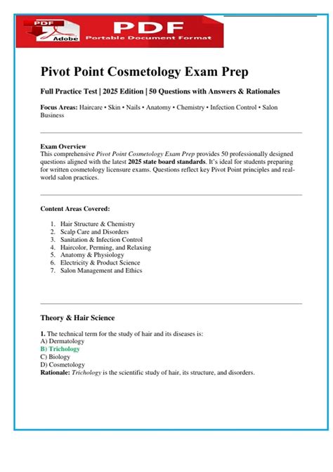 pivot point cosmetology practice test