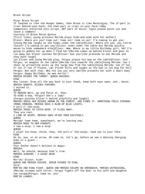 Pixar Brave Script