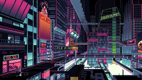 pixel cyberpunk city