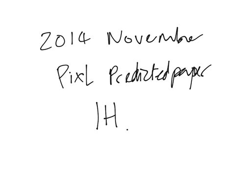Read Pixl 2014 Predicted Paper 