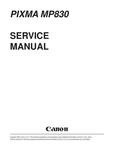 Pixma Mp830 Printer Manual
