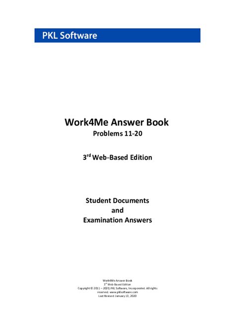 Full Download Pkl Software Work4Me Answers 