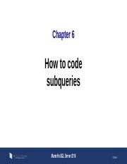 Read Pl Sql Chapter 6 How To Code Subqueries Murach 