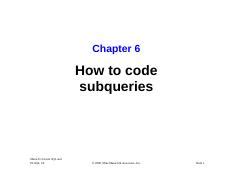 Read Pl Sql Chapter 6 How To Code Subqueries Murach 