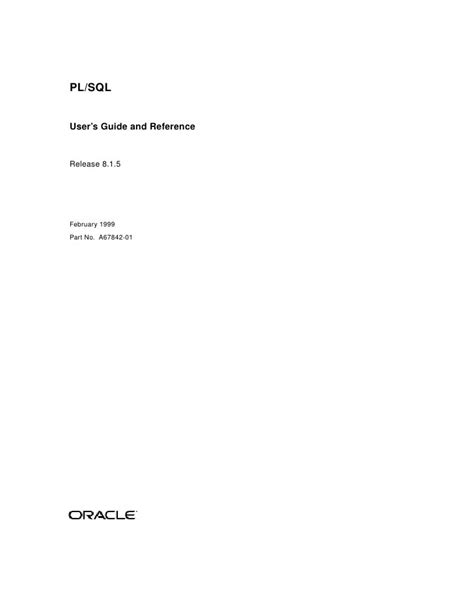 Read Online Pl Sql User Guide And Reference Download 