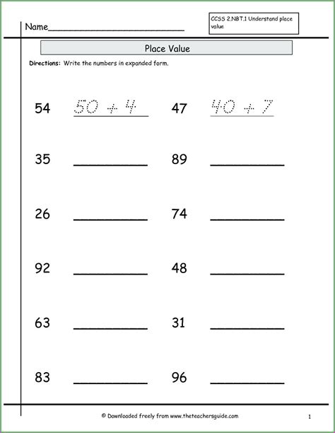 Place Value Expanding Numbers Worksheets 99worksheets Place Value Expanded Form Worksheet - Place Value Expanded Form Worksheet