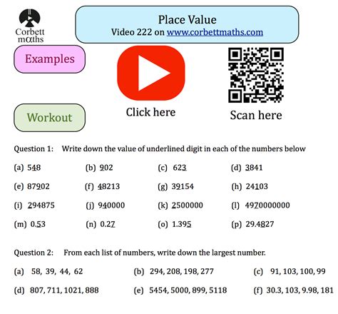 Place Value Practice Questions Corbettmaths Grade 7 Place Value Worksheet - Grade 7 Place Value Worksheet