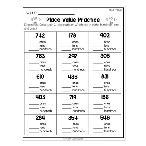 place value second grade