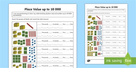 Place Value Up To 10 000 Worksheet Worksheet Thousands Place Value Worksheet - Thousands Place Value Worksheet