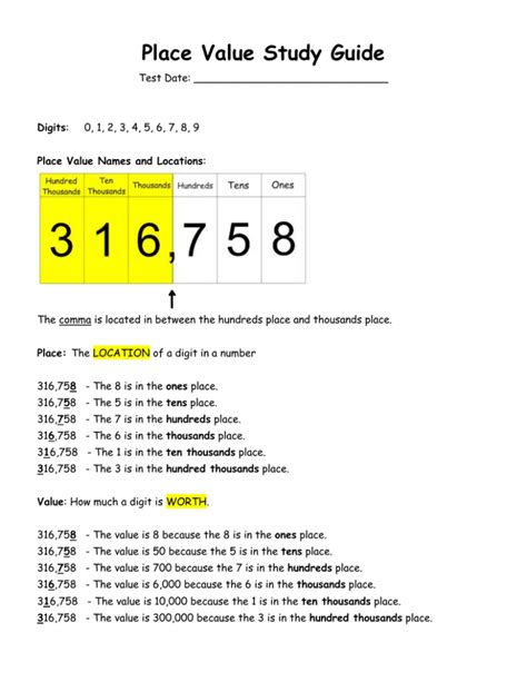 Download Place Value Study Guide 