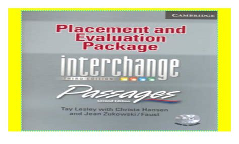Download Placement And Evaluation Package Interchange Third Editionpassages Second Edition Wi Pdf 178873 Pdf 