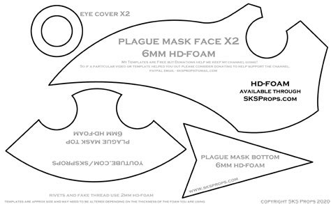 plague dr mask template for children