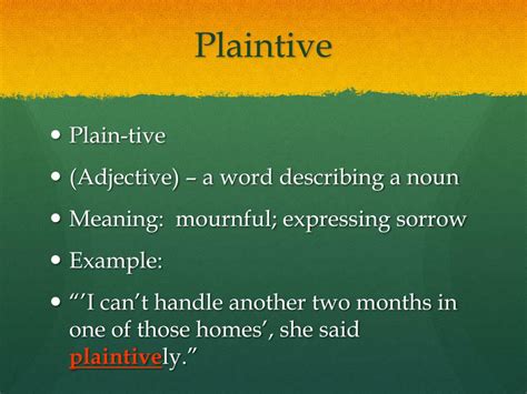 Plaintive Meaning