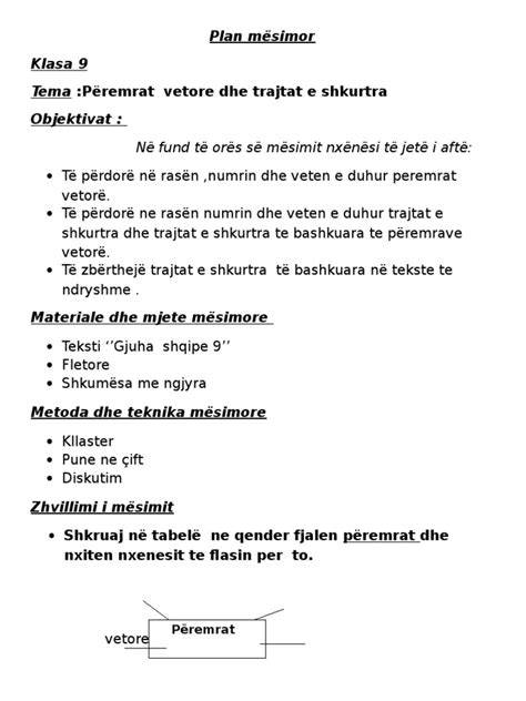 plan ditor mesimor klasa e 9