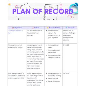 plan of record 뜻