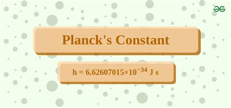 Planck Constnat Value