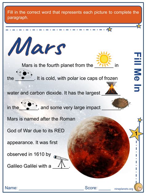 Planet Mars Worksheet All Kids Network Mars Worksheet For 2nd Grade - Mars Worksheet For 2nd Grade