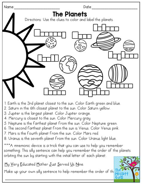 Planets And Moons 4th Grade Worksheets Learny Kids Planet Worksheet Fourth Grade - Planet Worksheet Fourth Grade