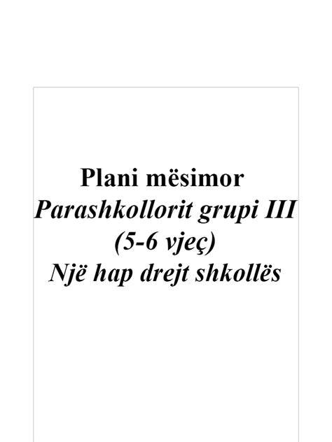 planprogrami mesimor per parashkollor 2012