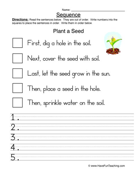 Plant A Seed Sequence Worksheet Have Fun Teaching Steps To Planting A Seed Worksheet - Steps To Planting A Seed Worksheet
