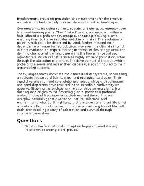 plant diversity packet answer key