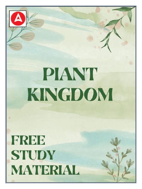 Plant Kingdom Study Guide