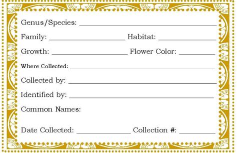 plant specimen label template