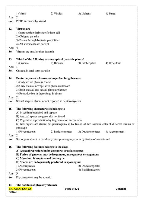 Read Plant Physiology Objective Type Question Paper 