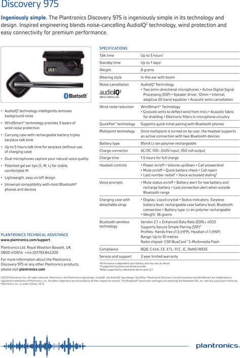 Read Online Plantronics Discovery 975 User Guide 