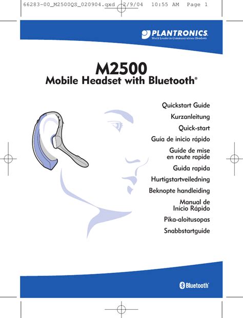 Read Online Plantronics M2500 Bluetooth User Guide 