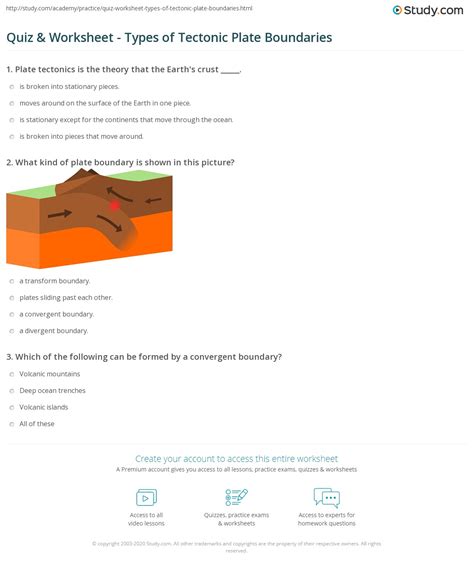 plate tectonics test questions
