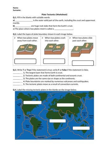 Plate Tectonics Worksheet Printable And Distance Learning Plate Tectonics Worksheet Middle School - Plate Tectonics Worksheet Middle School