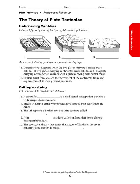 Plate Tectonics Worksheets