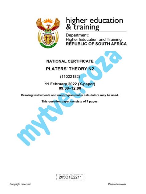 Platers Theory Question Paper
