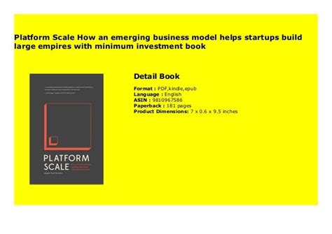 Read Platform Scale How An Emerging Business Model Helps Startups Build Large Empires With Minimum Investment 