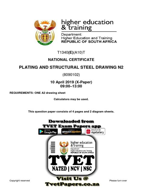 Read Plating And Structural Steel Drawing N2 Question Papers 