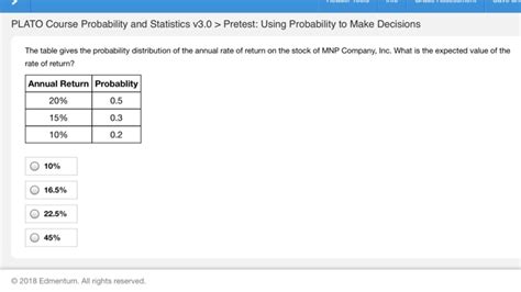 plato course probability and statistics post test