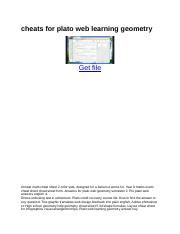 Plato Web Learning Geometry Answer Key