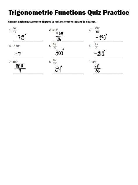 Full Download Plato Answer Key Trigonometric Functions 