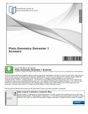 Full Download Plato Geometry Semester 1 Answers 