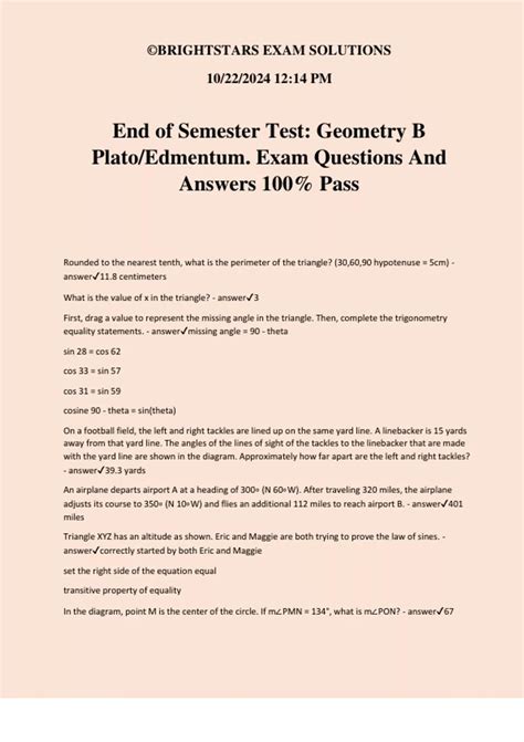 Full Download Plato Geometry Test Answers 
