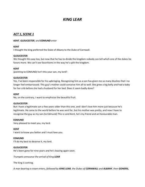 play script for king in the kitchen