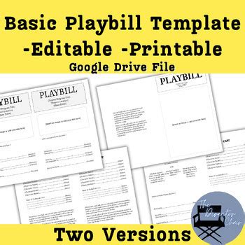 Playbill Template Google Docs