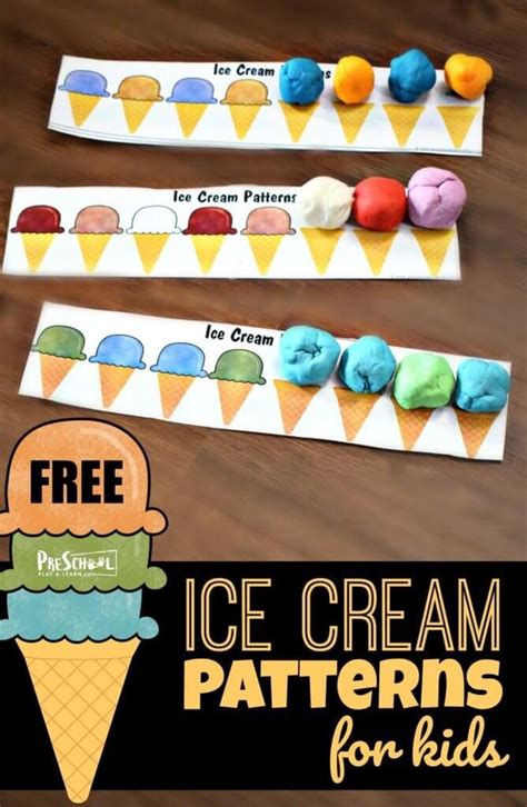 Playdough Ice Cream Patterns Printable For Kids Preschool Ice Cream Worksheets For Preschool - Ice Cream Worksheets For Preschool