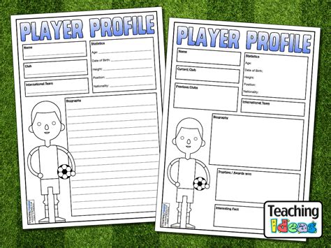 Player Profile Template For Book