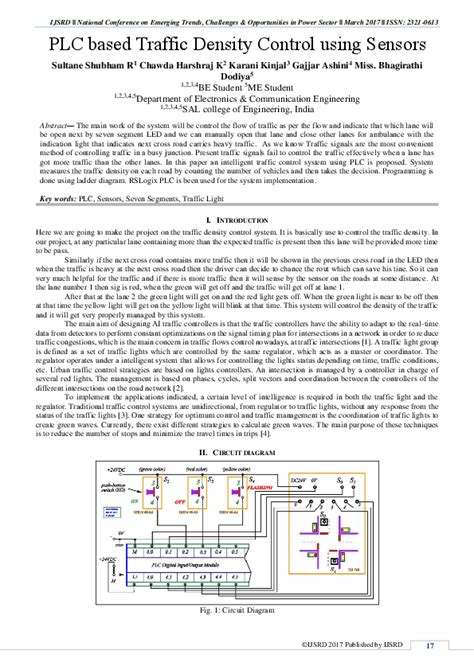Plc Based Traffic Density Control Using Sensor