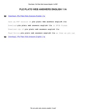 Ple Plato Web Answer Key