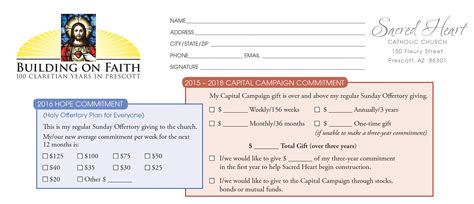 Pledge Cards For Church